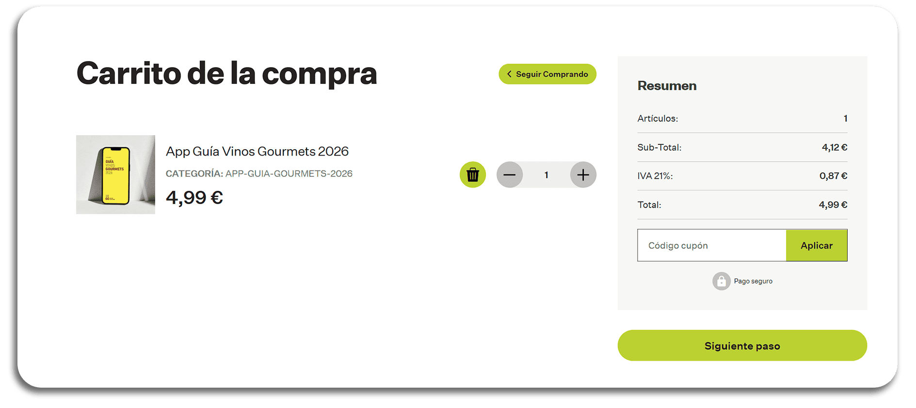 Realiza el proceso de compra