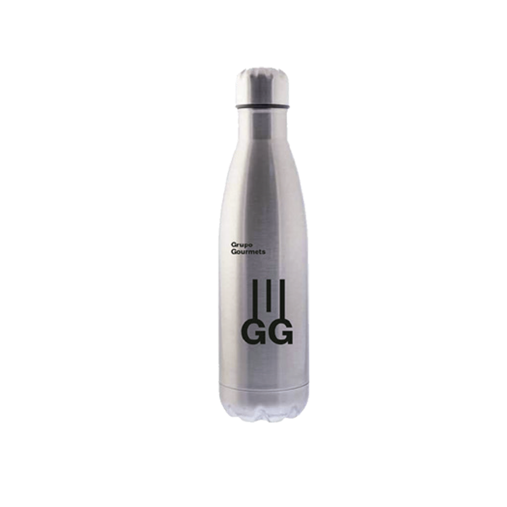 Botella termo con doble pared de acero inoxidable con logotipo GG