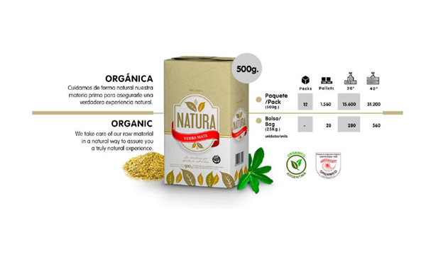 YERBA MATE NATURA ORGANICA 500 G | Grupo Gourmets